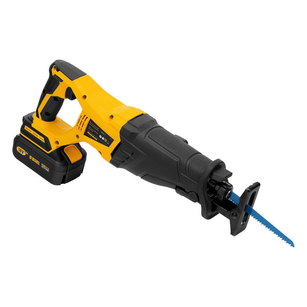 Пила сабельная аккумуляторная бесщет BRC-120, 18В Li-Ion Denzel (28460)