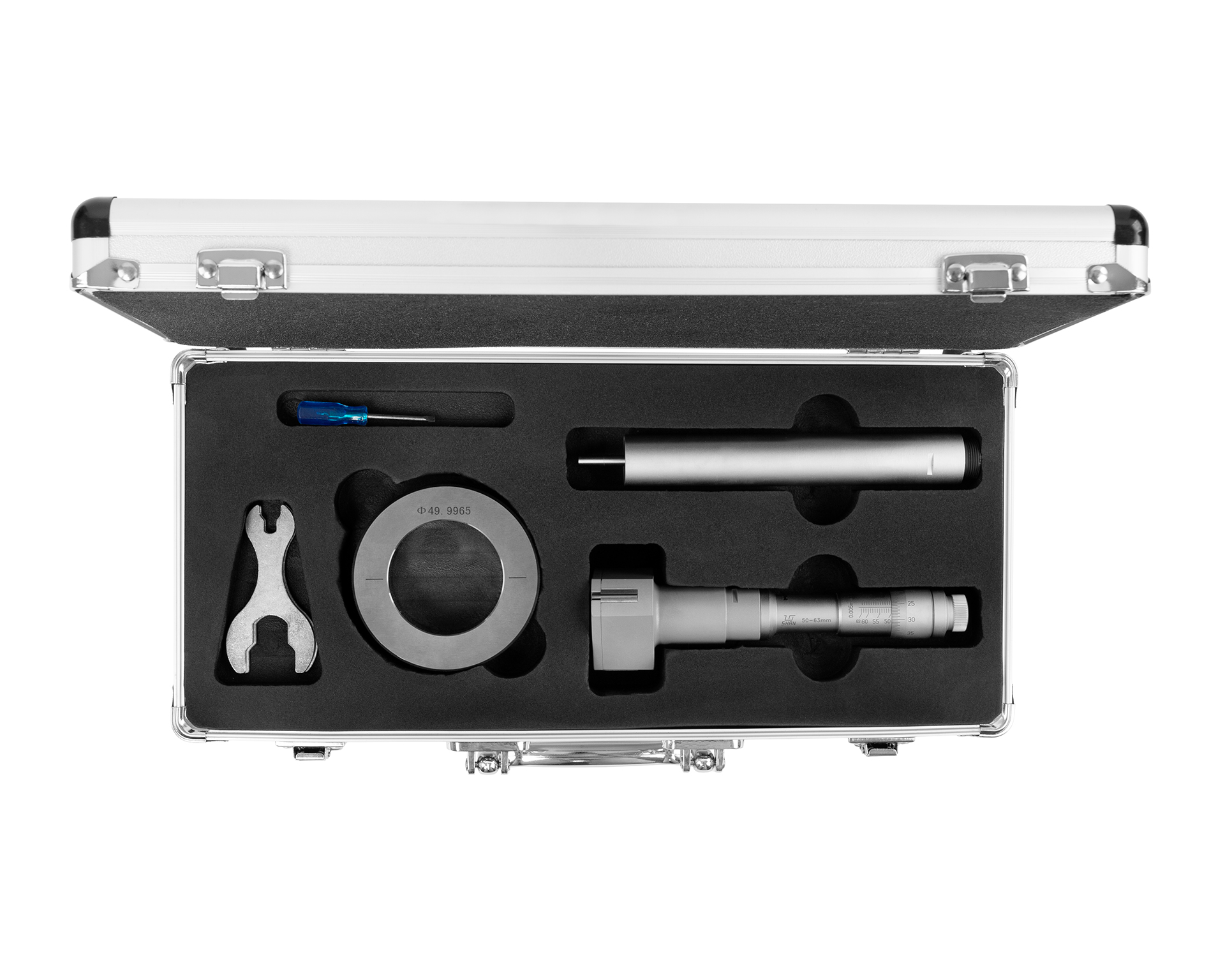 Нутромер микрометрический 3-точечный 50-63 0,005 у/к SHAN