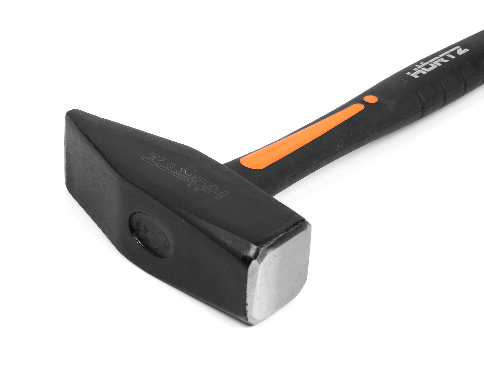 Молоток слесарный 2.0 (кг) квадратный боек с фиберглассовой обрезиненной рукояткой HORTZ