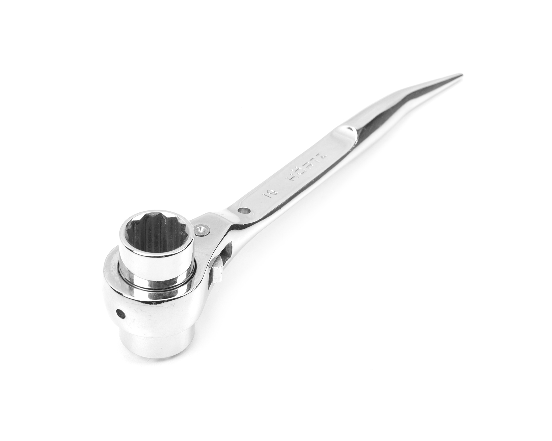 Ключ коликовый торцевой трещоточный 19х21 хром HORTZ