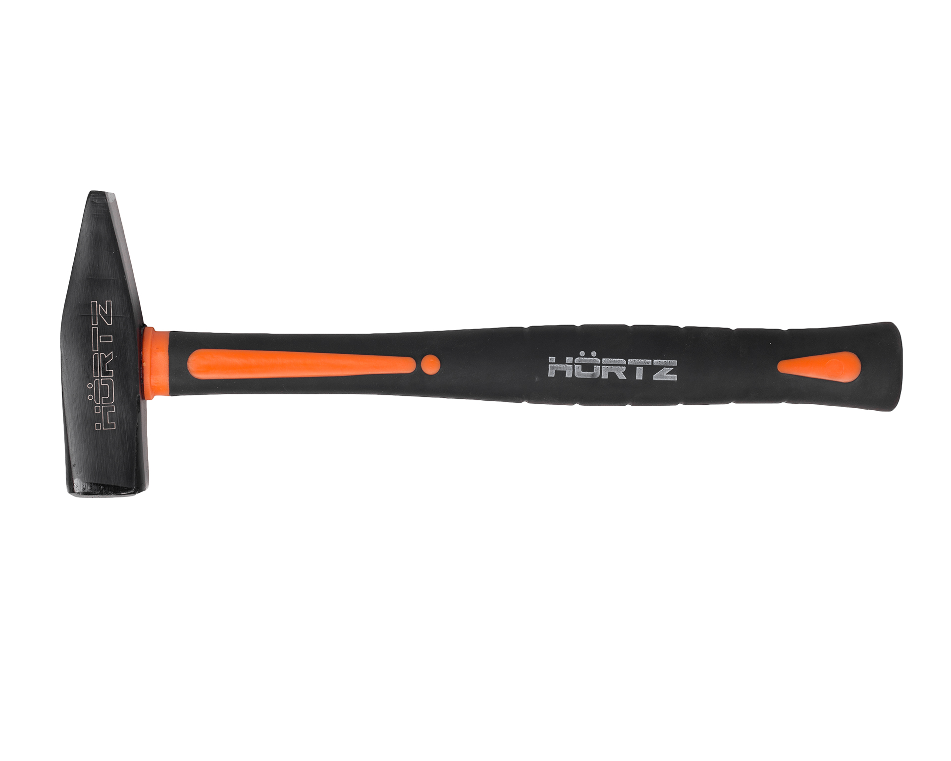 Молоток слесарный 0.8 (кг) квадратный боек с фиберглассовой обрезиненной рукояткой HORTZ