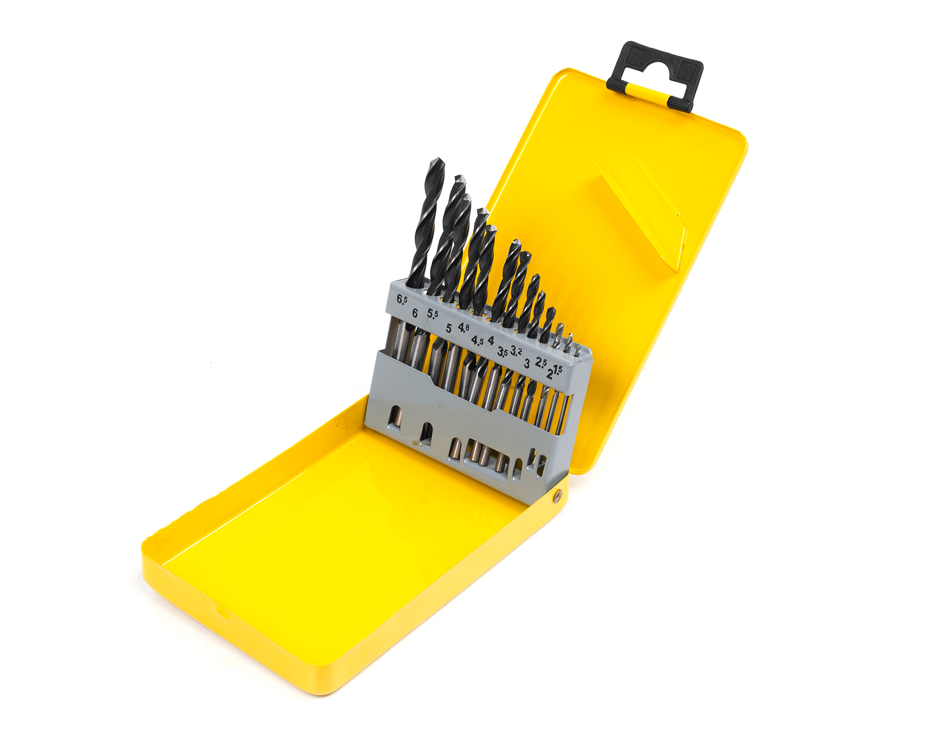 Набор сверл по металлу из 13 шт. 1.5-6.5 мм Р6М5 металлический кейс HORTZ