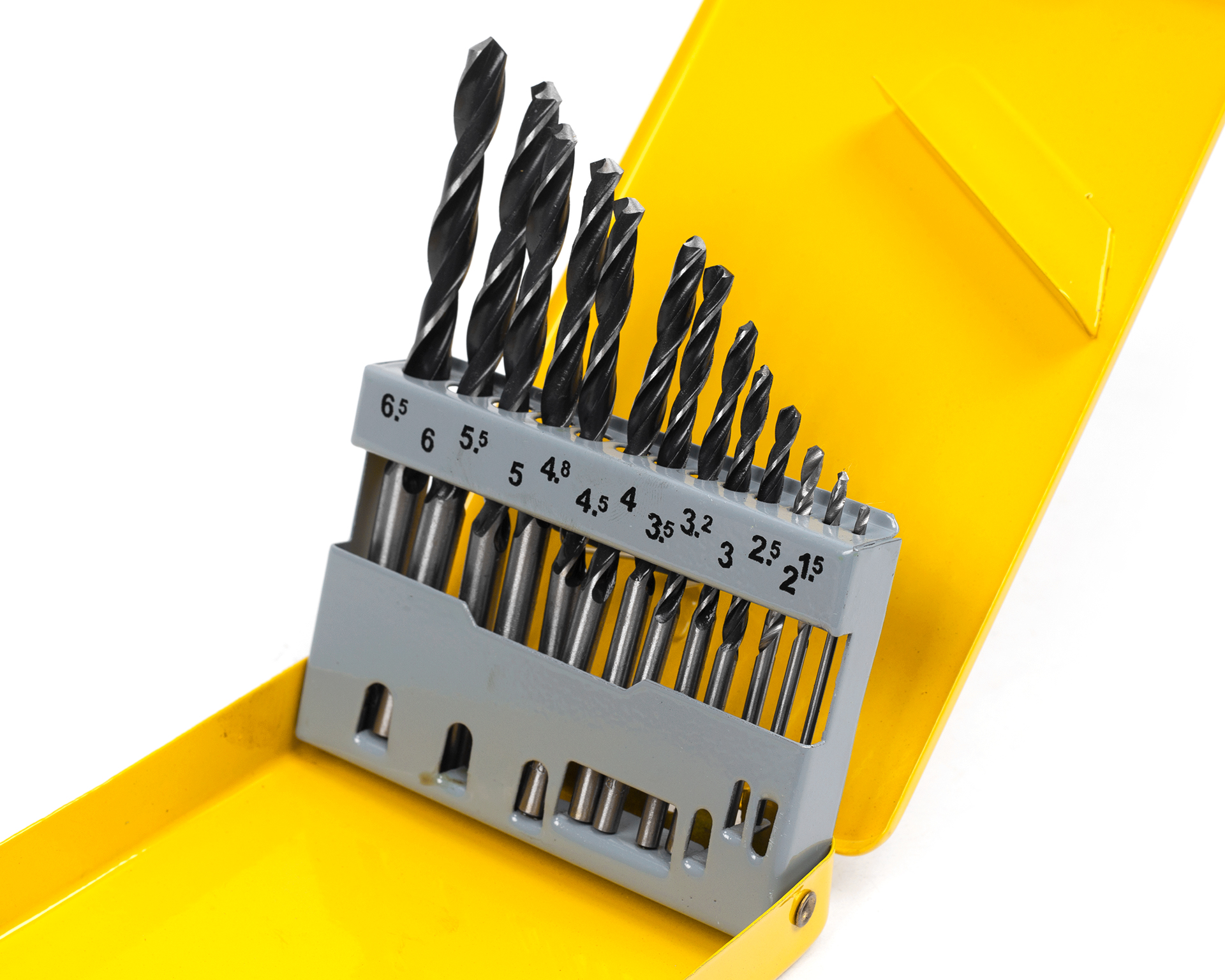 Набор сверл по металлу из 13 шт. 1.5-6.5 мм Р6М5 металлический кейс HORTZ